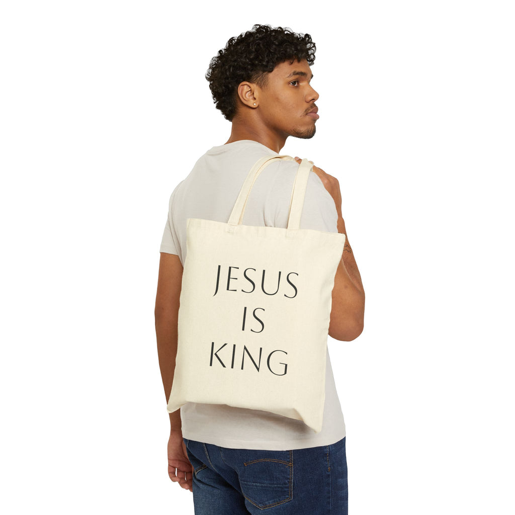 Jesus Is King | Stylish Cotton Canvas Tote Bag.