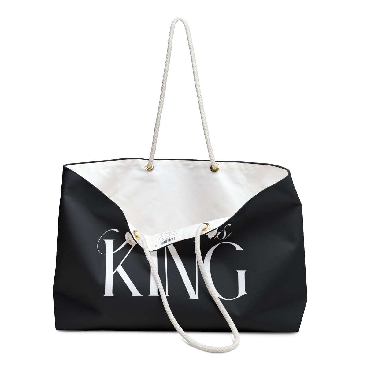 Jesus Is King |  Weekender Bag | Large Black Christian Travel Tote.
