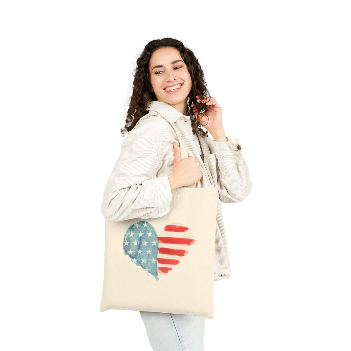 American Patriotic Heart | Tote Bag, Eco-Friendly Shopping Bag.