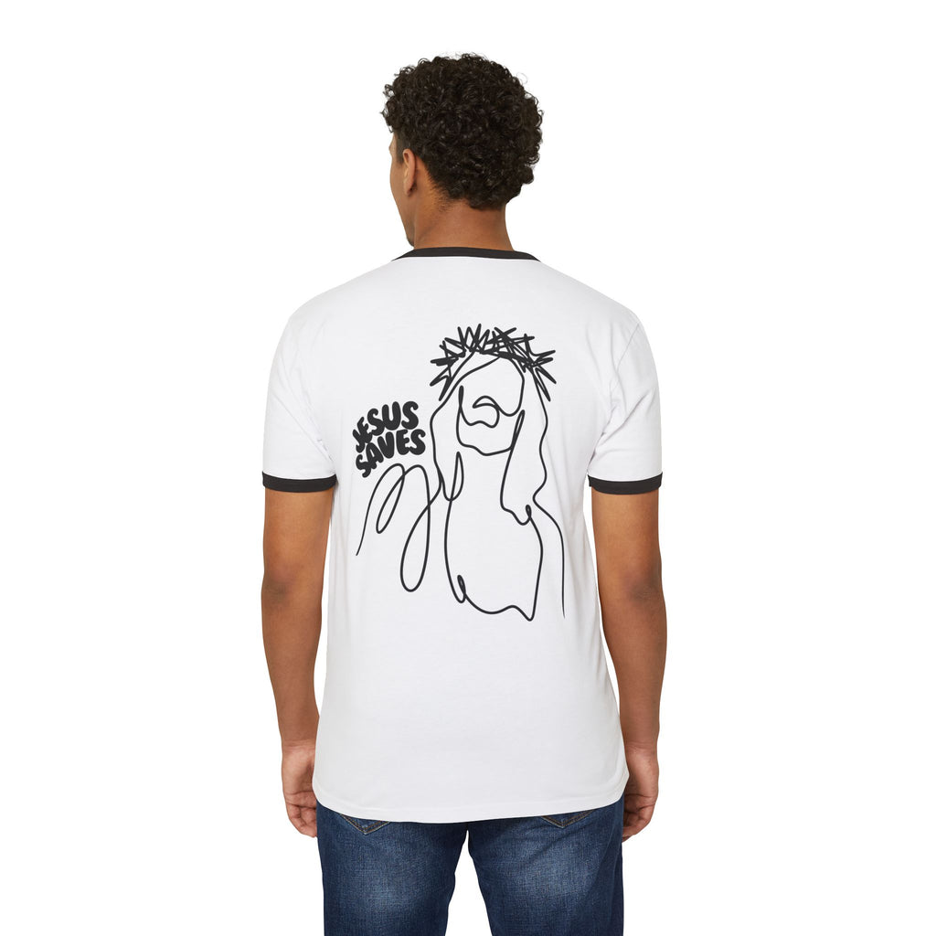 Jesus Saves| Unisex Vintage Ringer T-Shirt.