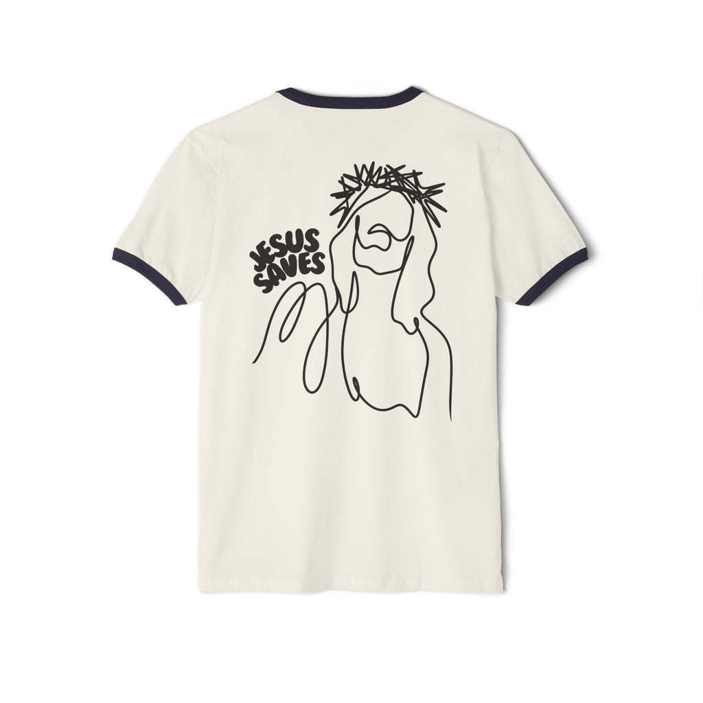 Jesus Saves| Unisex Vintage Ringer T-Shirt.