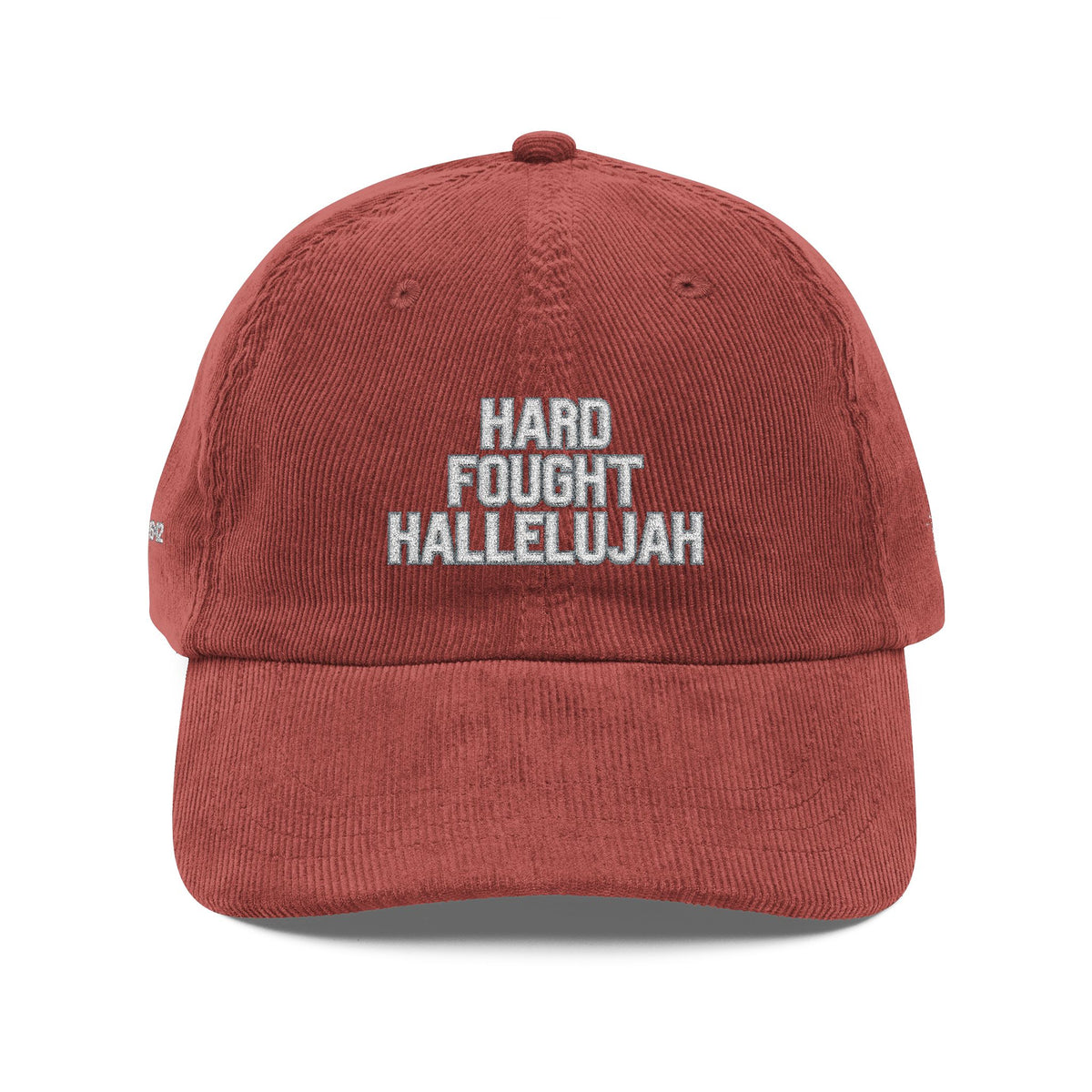 Hard Fought Hallelujah, Vintage Corduroy Cap, Embroidered, Retro Baseball Hat.