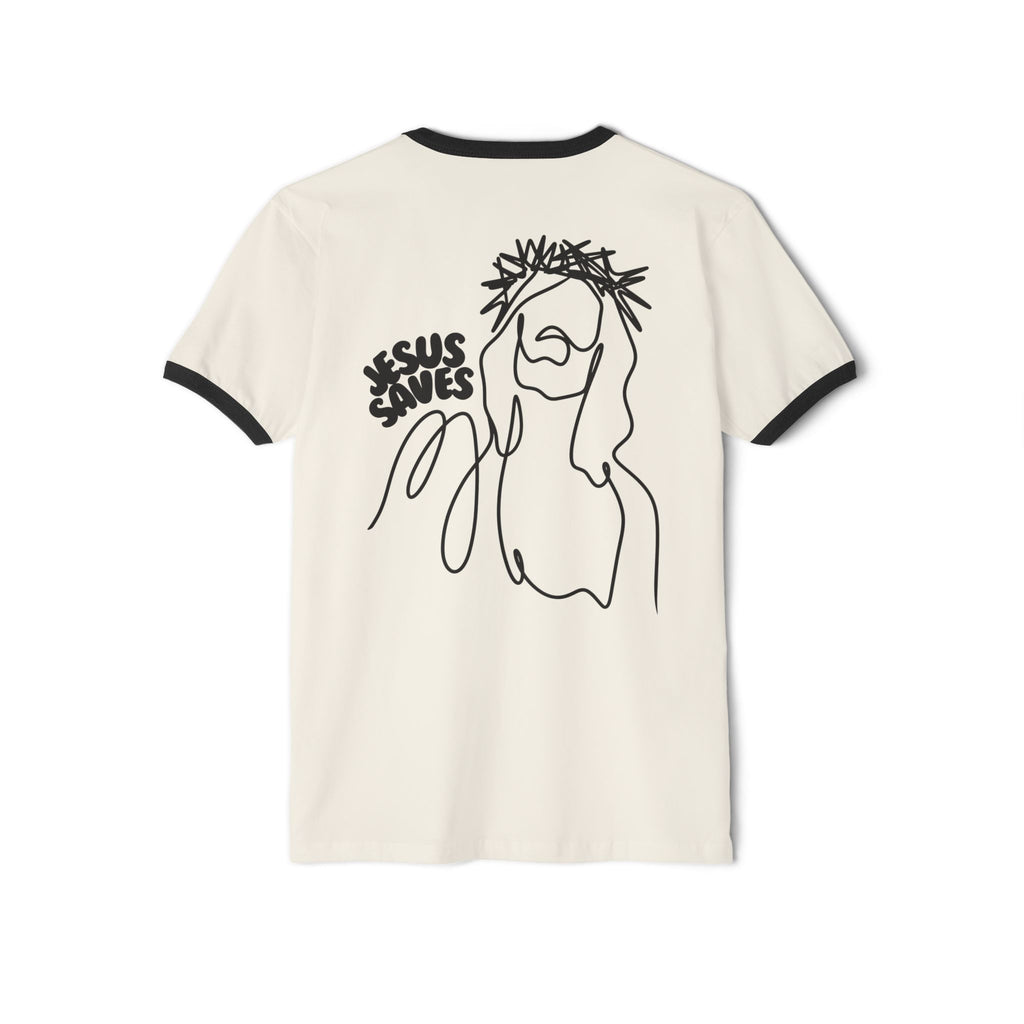 Jesus Saves| Unisex Vintage Ringer T-Shirt.