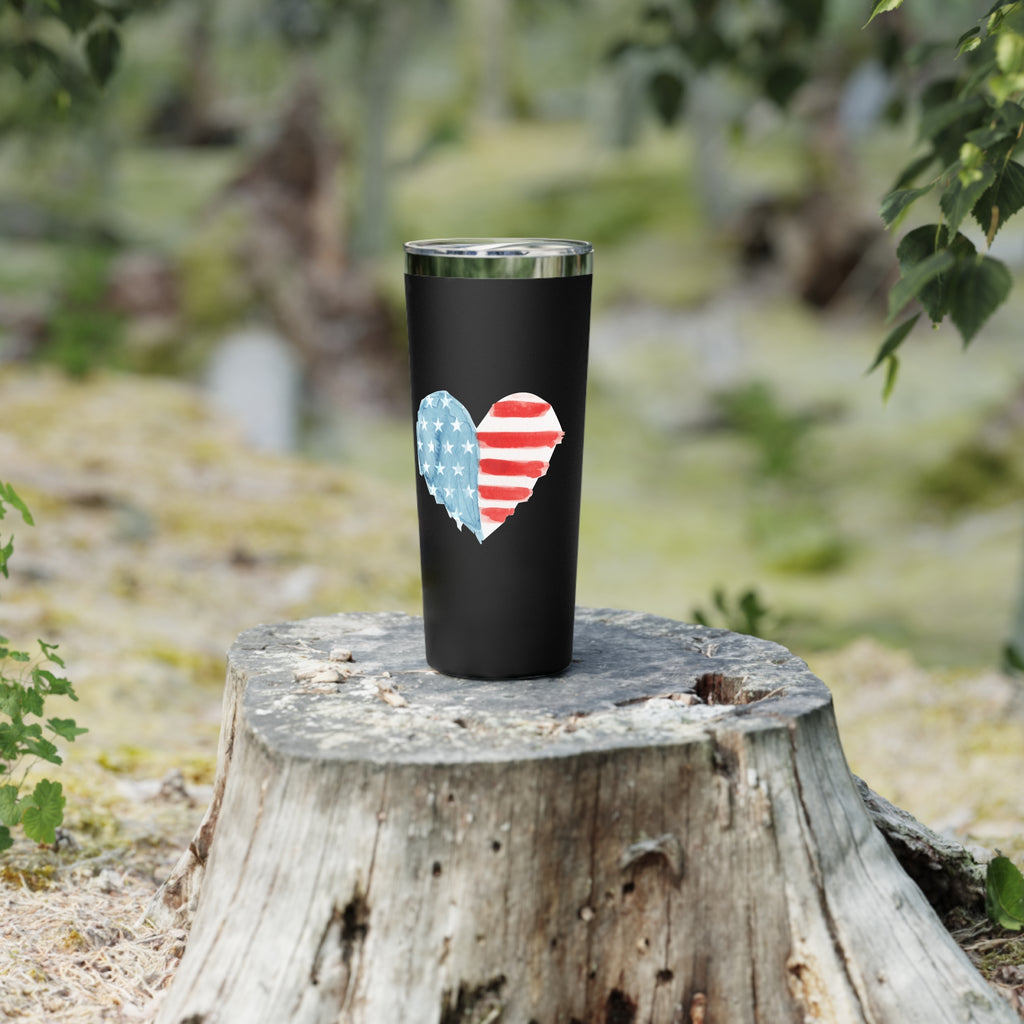 American Patriotic Heart, Diamonds Tumbler | Personalized Insulated Travel Mug, 22 oz.