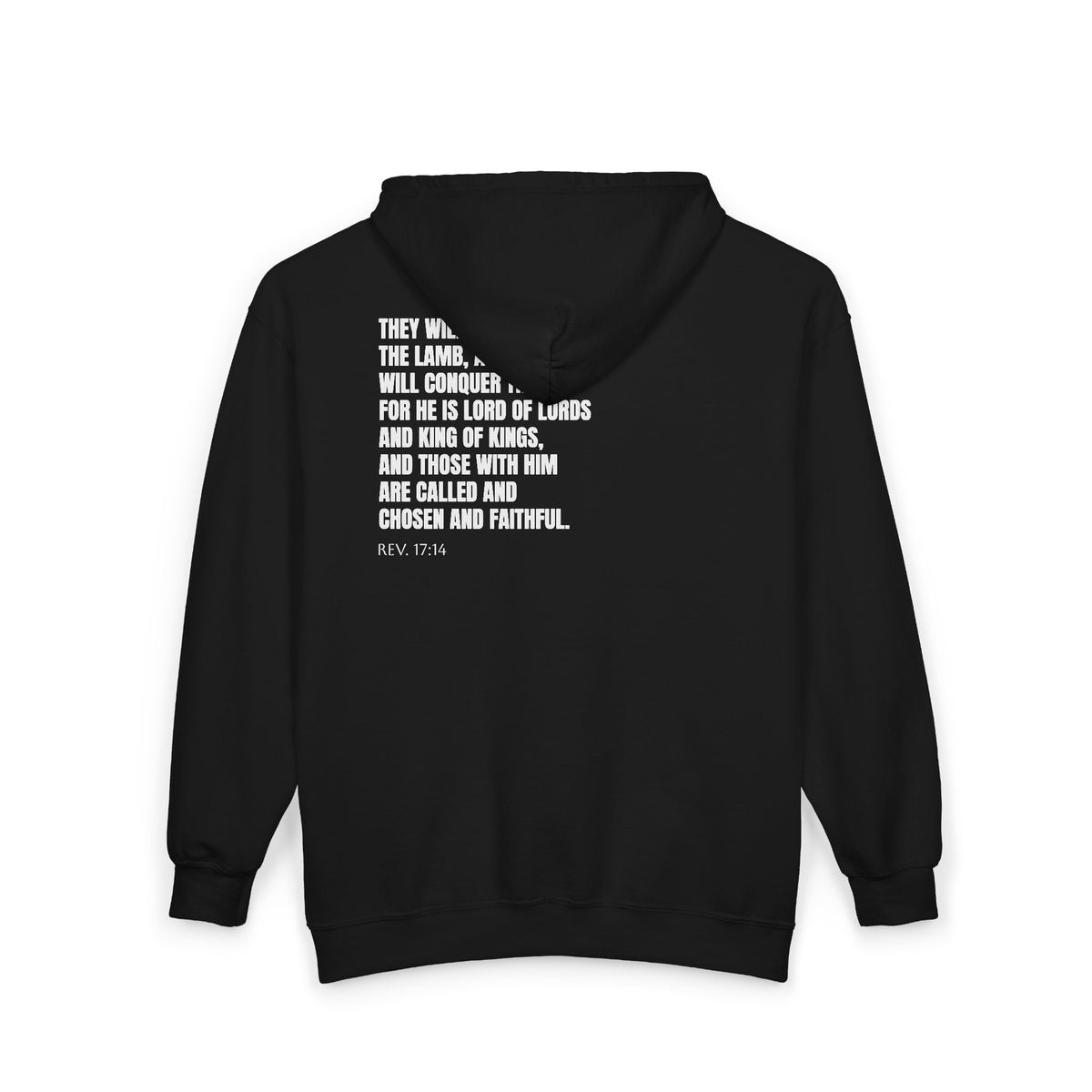 Jesus Is King | Christian Zip Up Hoodie with Bible Verse on Back.