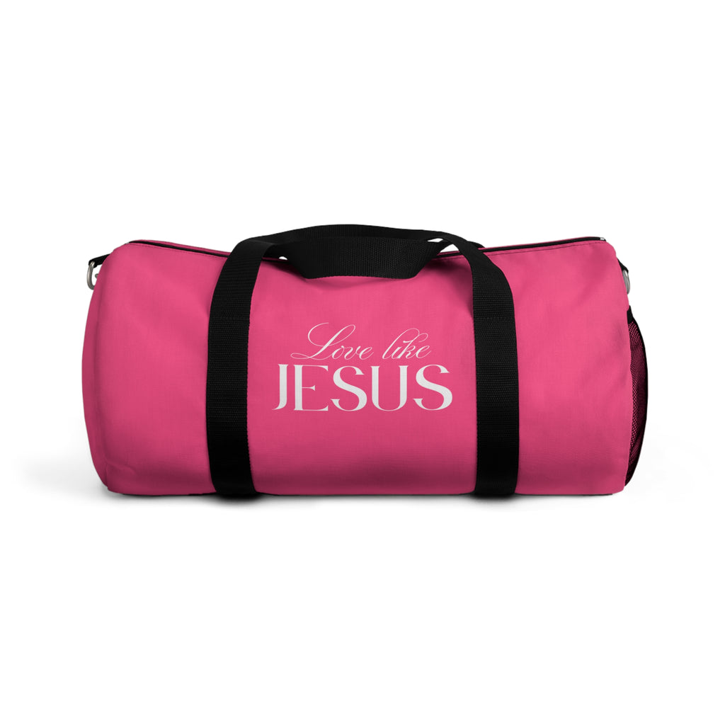 Love Like Jesus | Pink Stylish Duffel Bag.