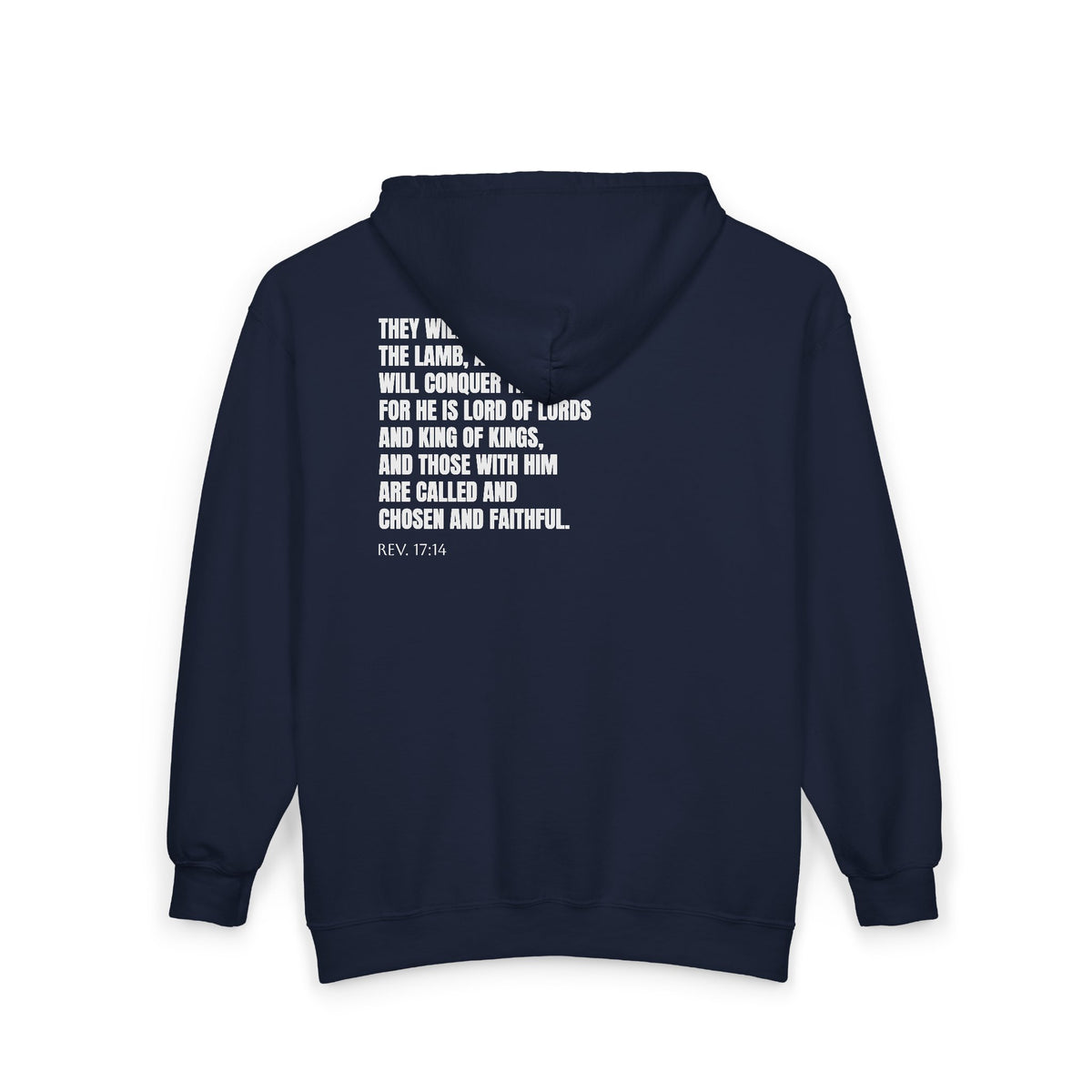 Jesus Is King | Christian Zip Up Hoodie with Bible Verse on Back.