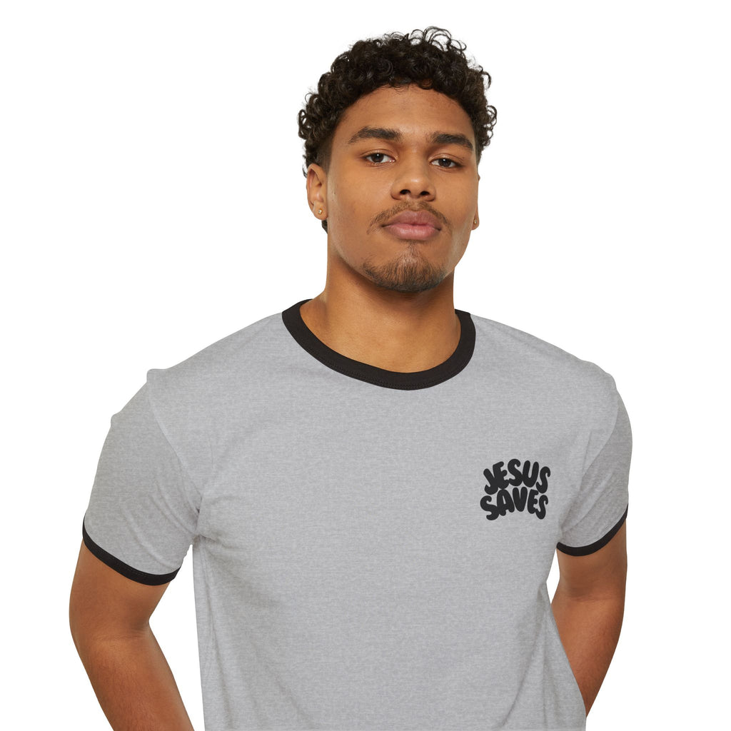 Jesus Saves| Unisex Vintage Ringer T-Shirt.