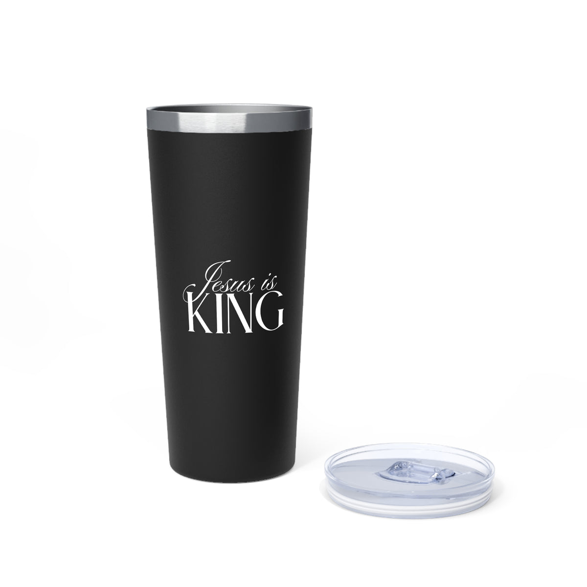 Jesus Is King | Copper Vacuum Insulated Tumbler | Black | 22oz.