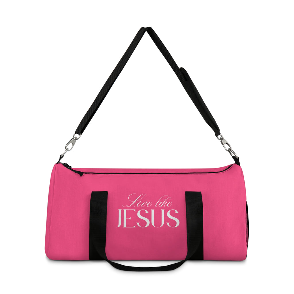 Love Like Jesus | Pink Stylish Duffel Bag.
