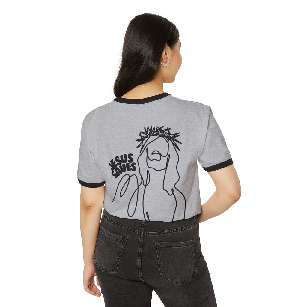 Jesus Saves| Unisex Vintage Ringer T-Shirt.