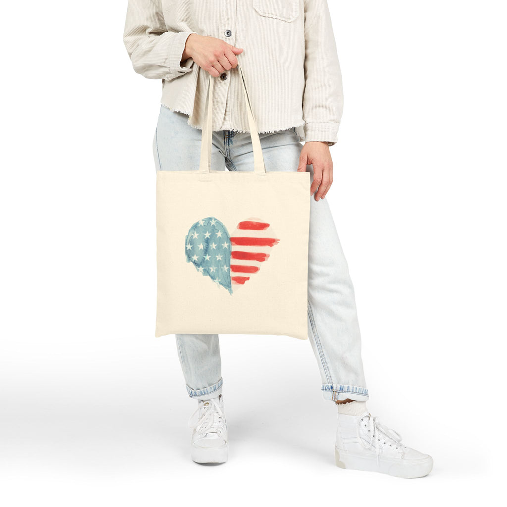 American Patriotic Heart | Tote Bag, Eco-Friendly Shopping Bag.