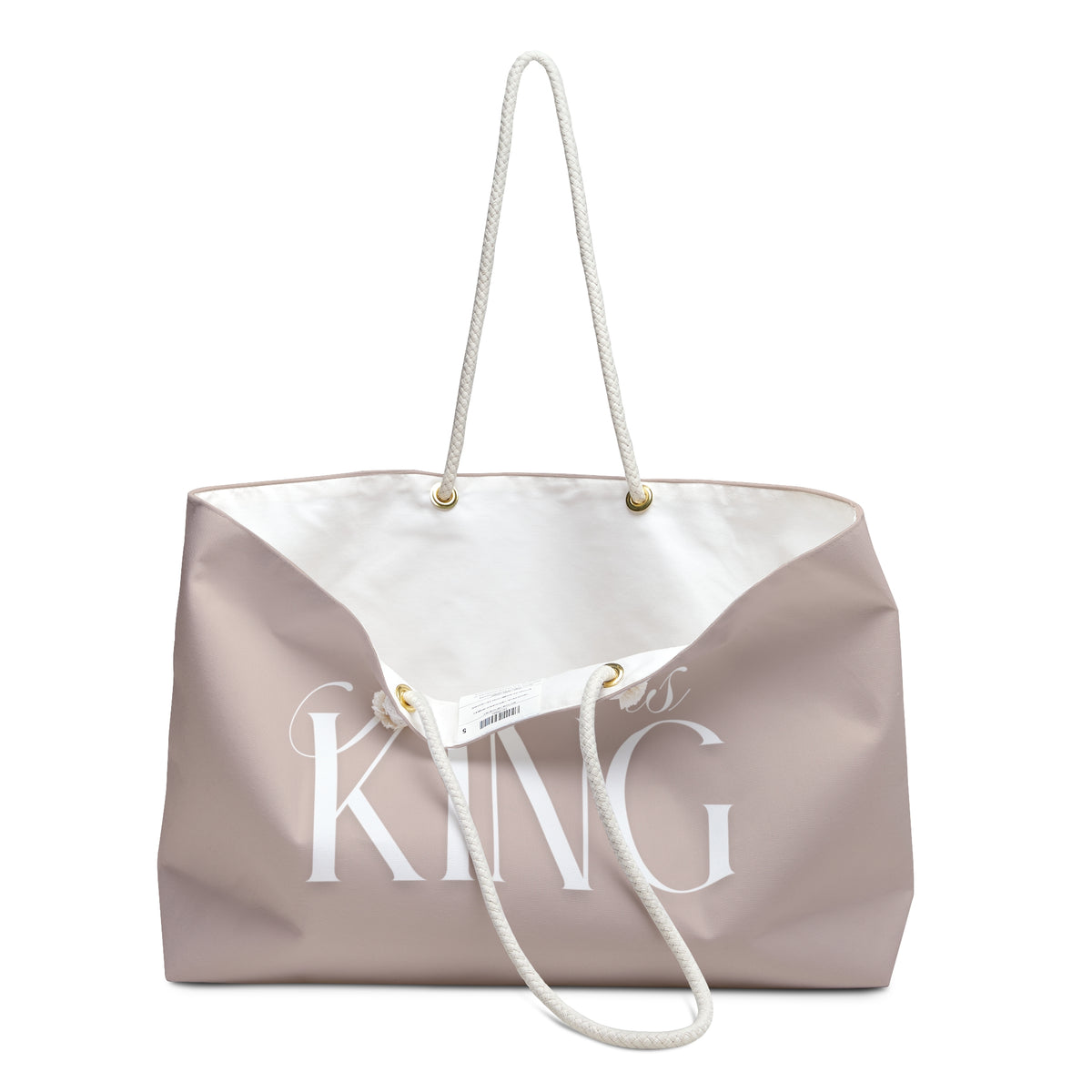 Jesus Is King | Weekender Bag, Large Nude Christian Travel Tote.