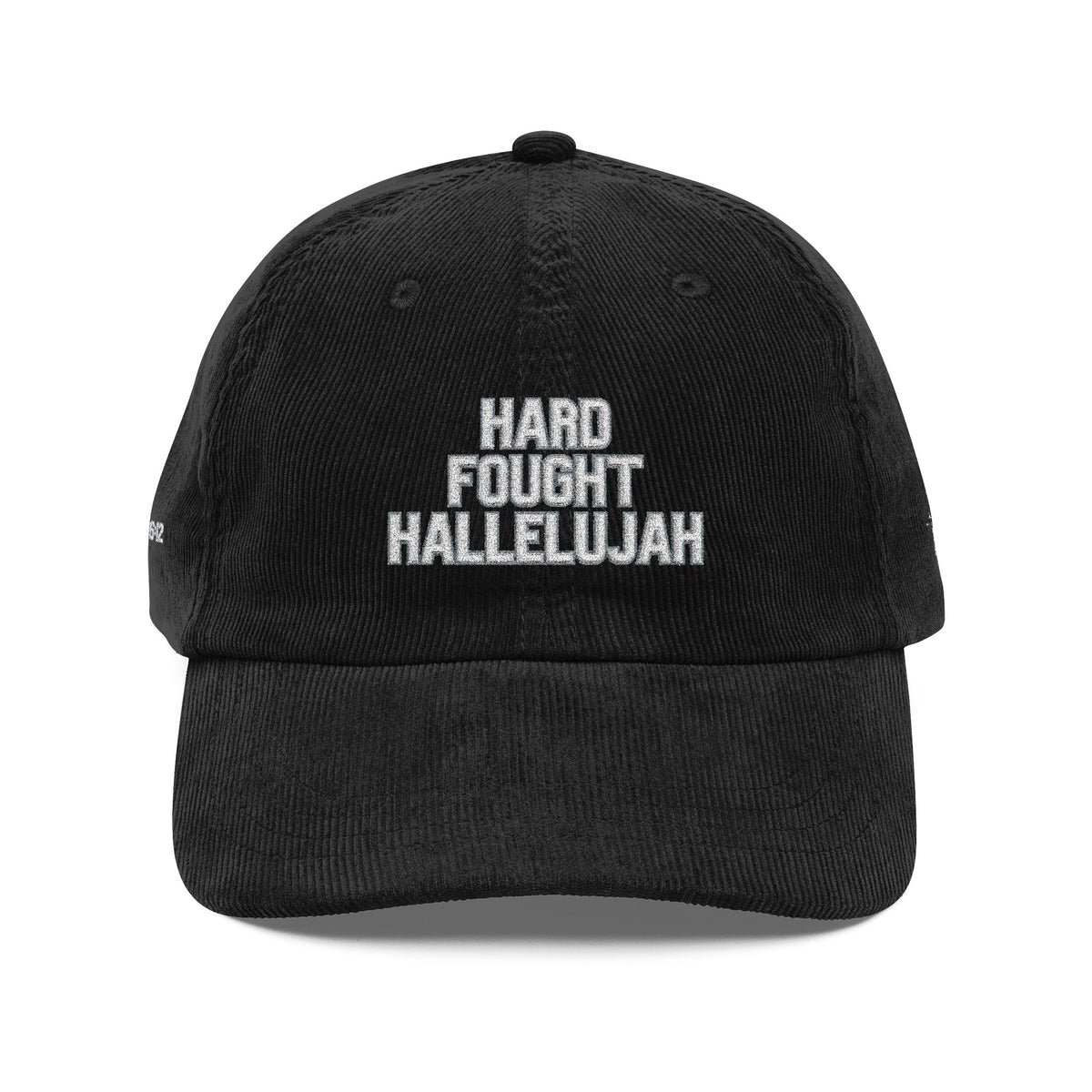 Hard Fought Hallelujah, Vintage Corduroy Cap, Embroidered, Retro Baseball Hat.