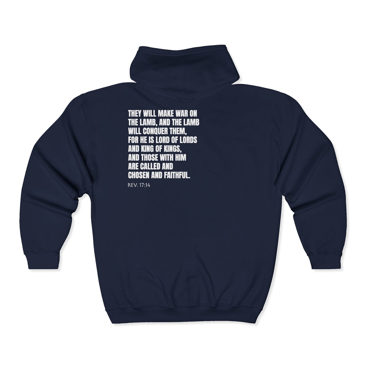 Jesus Is King | Christian Zip Up Hoodie with Bible Verse on Back.