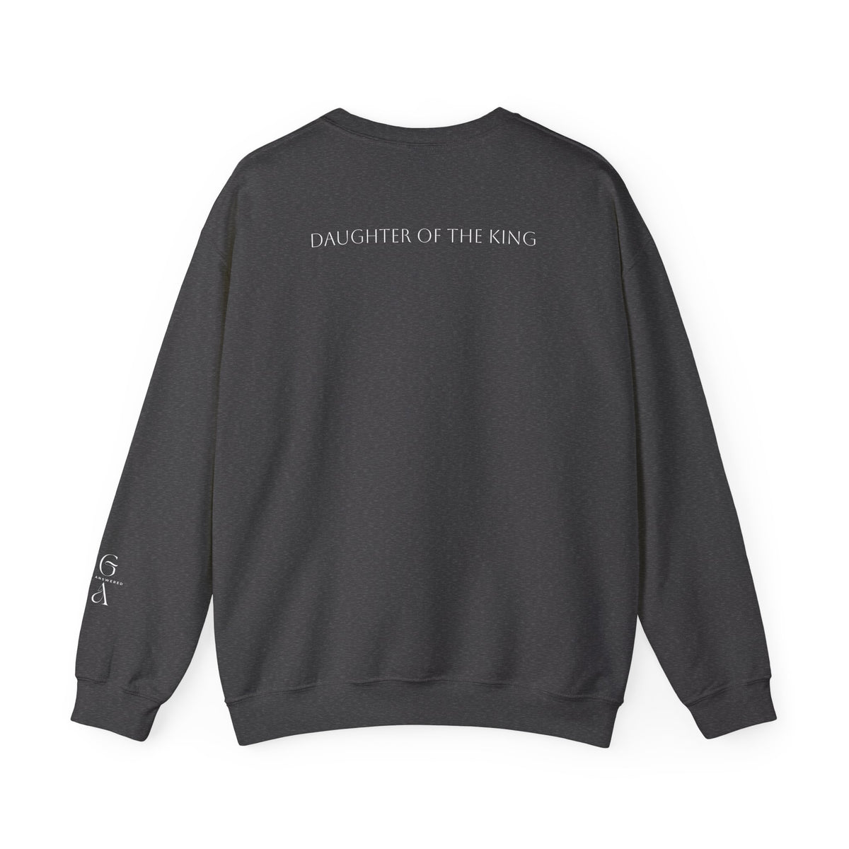 Jesus Is King Script Sweatshirt | Christian Pullover Daughter of the King on back.