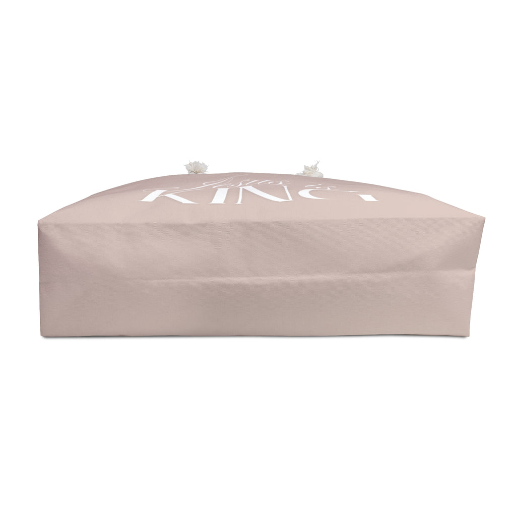 Jesus Is King | Weekender Bag, Large Nude Christian Travel Tote.