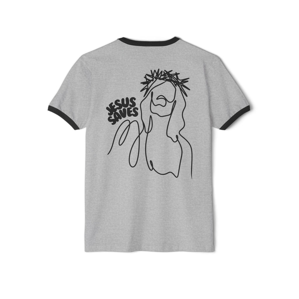 Jesus Saves| Unisex Vintage Ringer T-Shirt.