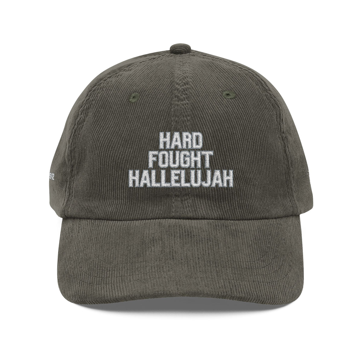 Hard Fought Hallelujah, Vintage Corduroy Cap, Embroidered, Retro Baseball Hat.