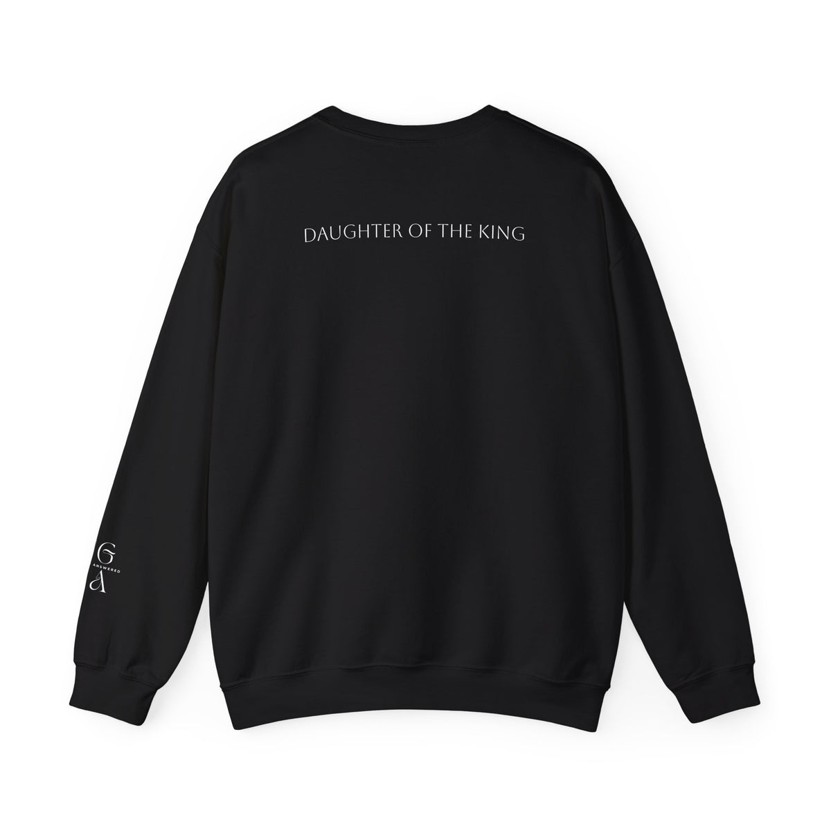 Jesus Is King Script Sweatshirt | Christian Pullover Daughter of the King on back.