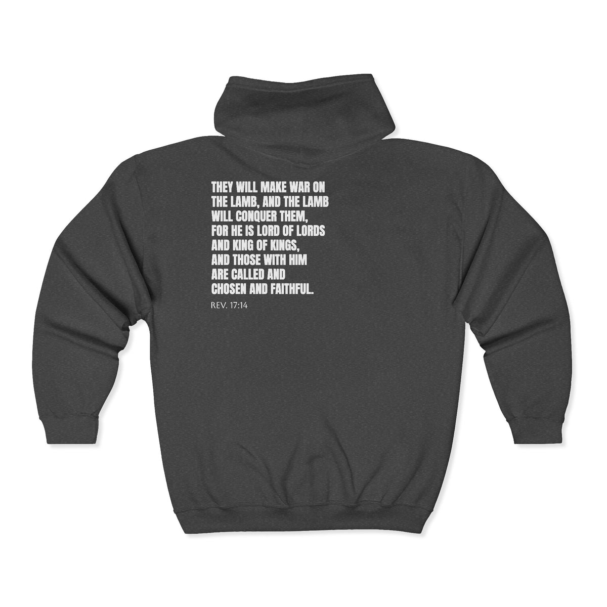 Jesus Is King | Christian Zip Up Hoodie with Bible Verse on Back.