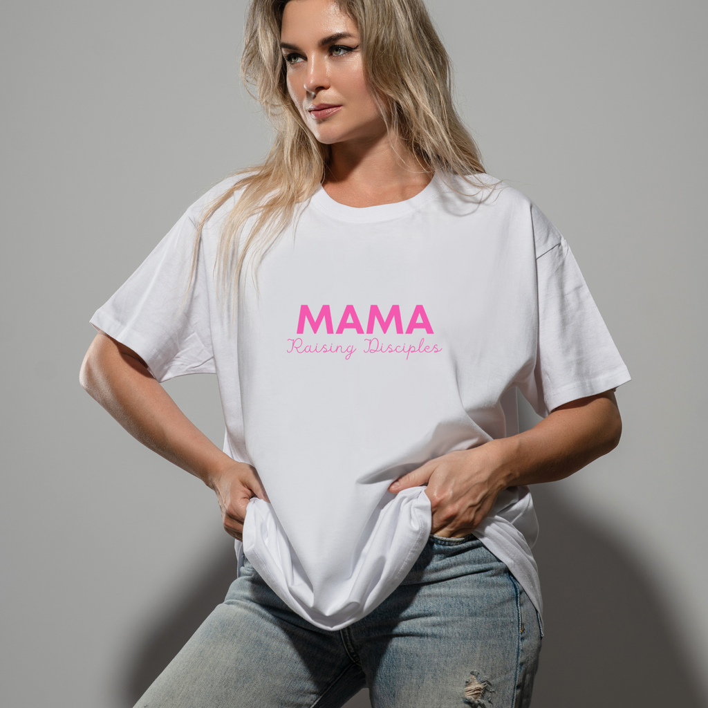 Mama Raising Disciples Oversized Tee | Christian Mom Shirt.