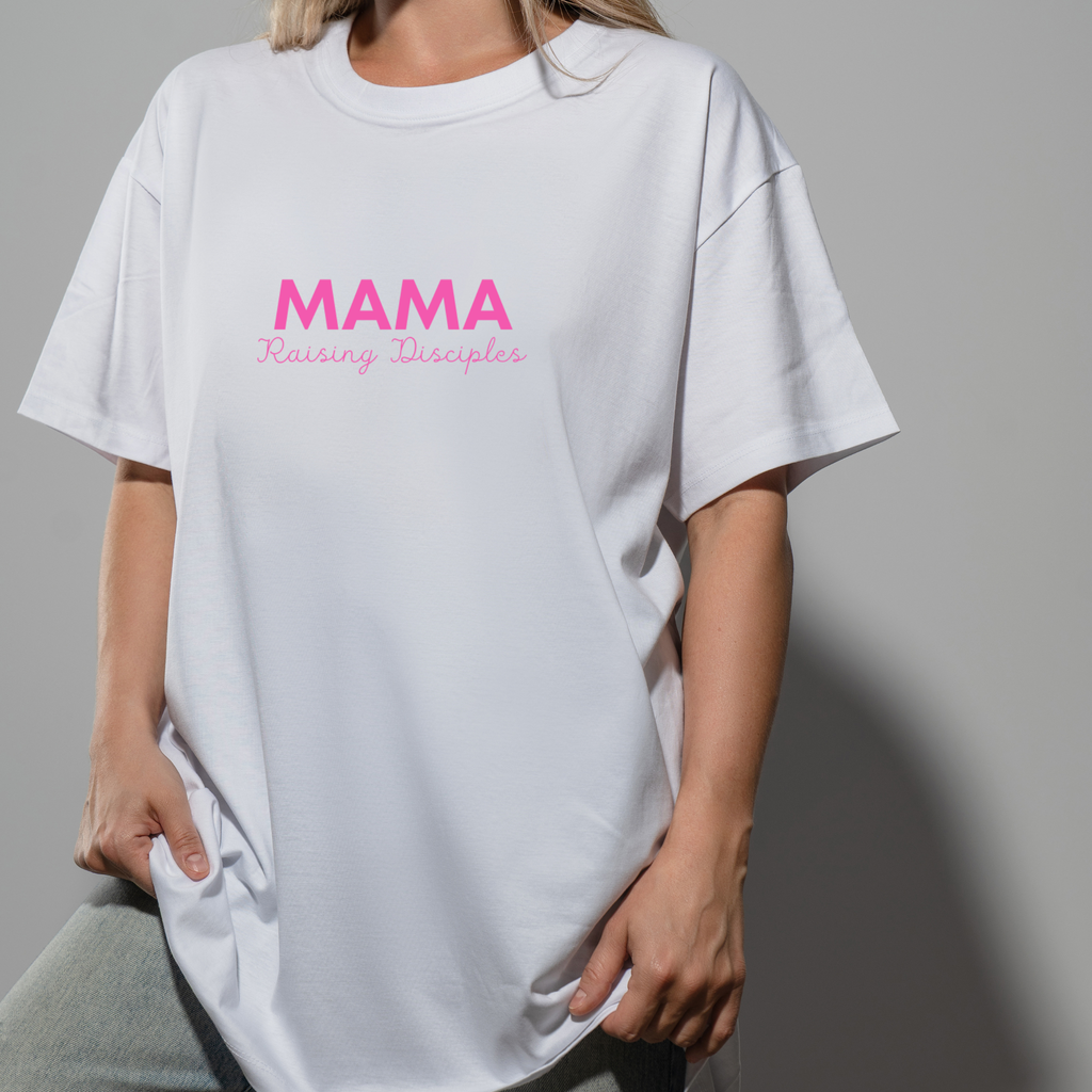 Mama Raising Disciples Oversized Tee | Christian Mom Shirt.