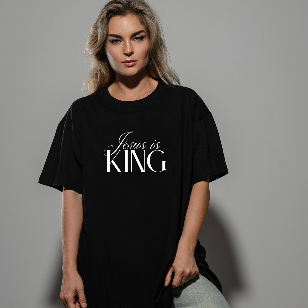 Jesus Is King Oversized Tee | Christian Shirt.