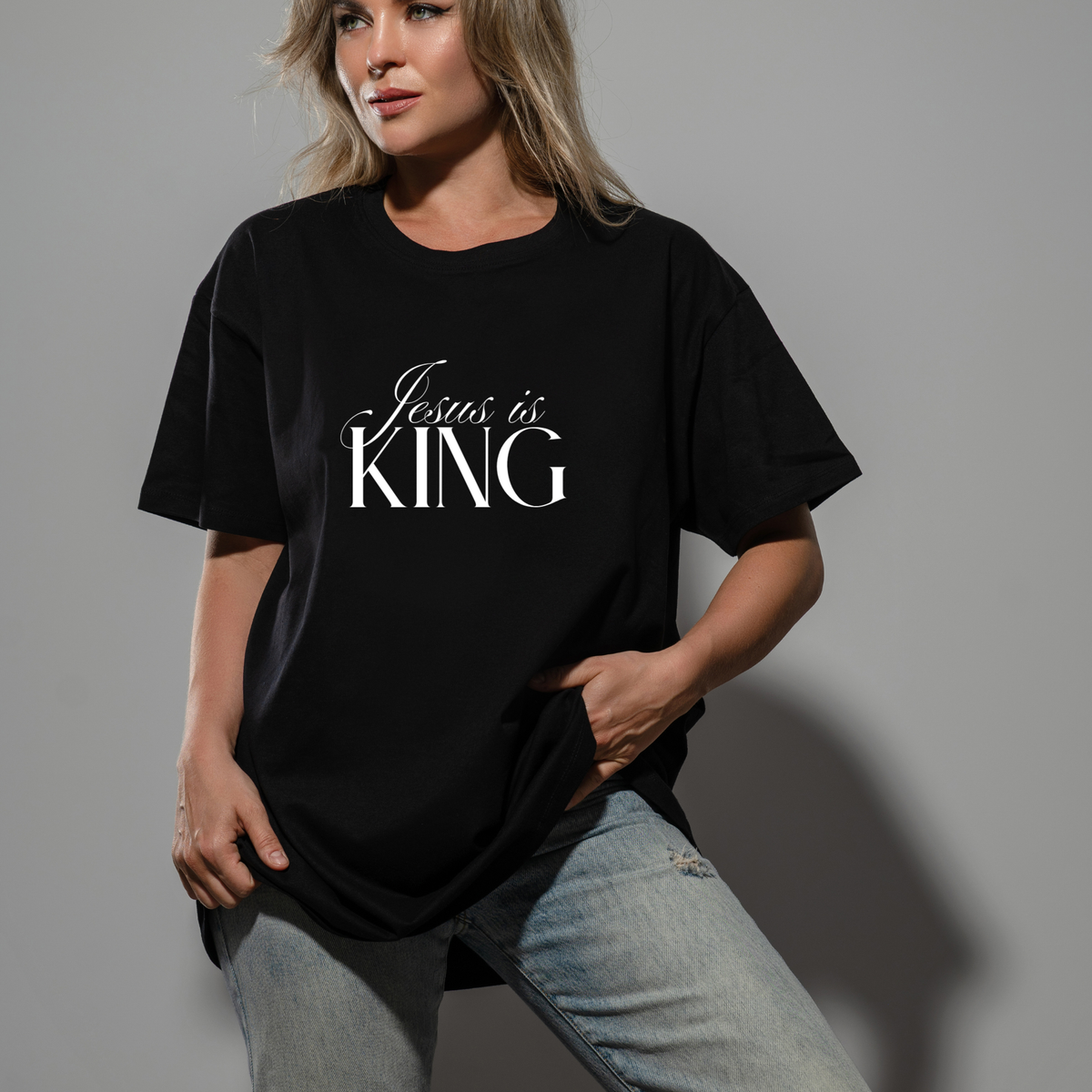 Jesus Is King Oversized Tee | Christian Shirt.