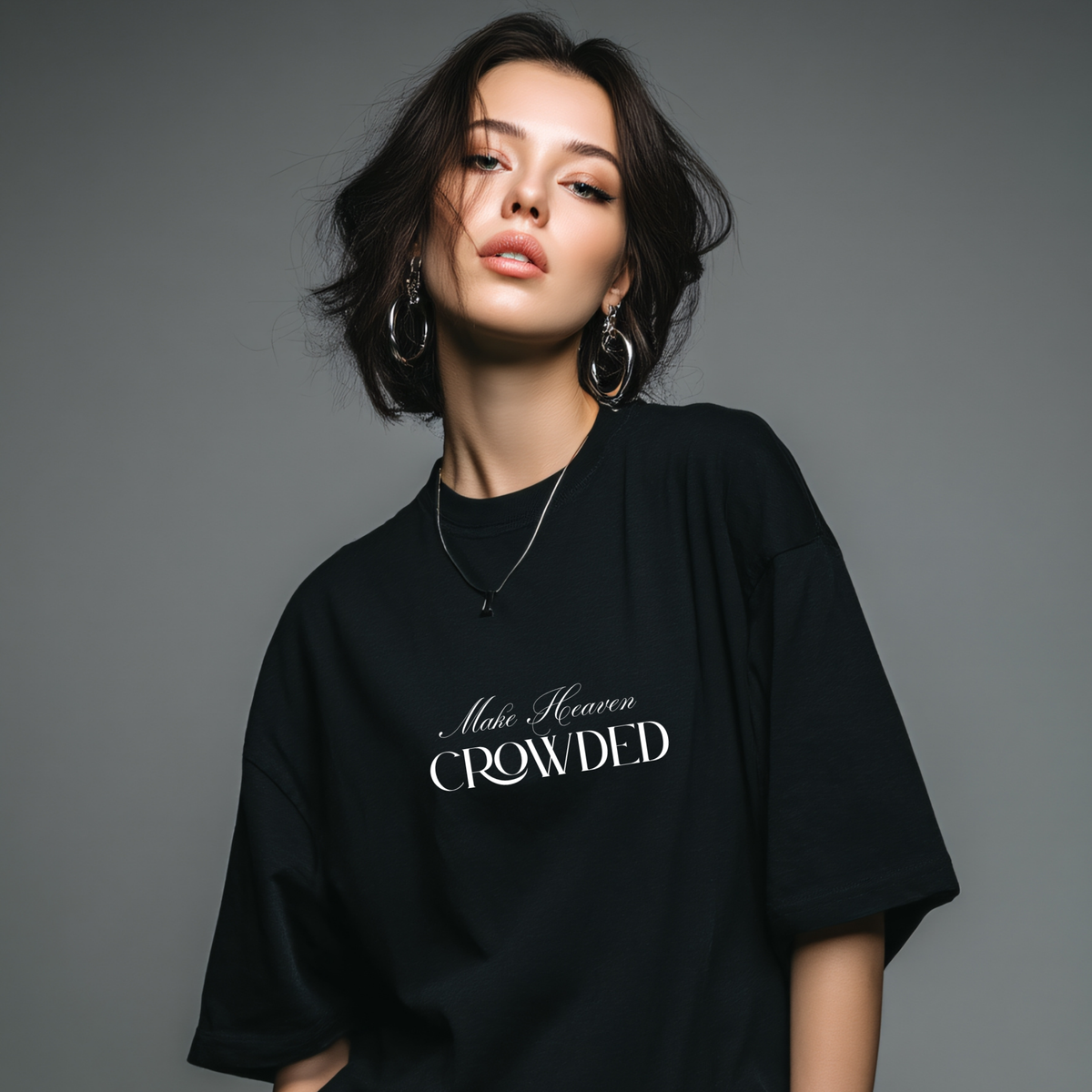 Make Heaven Crowded Oversized Tee | Christian T-Shirt.