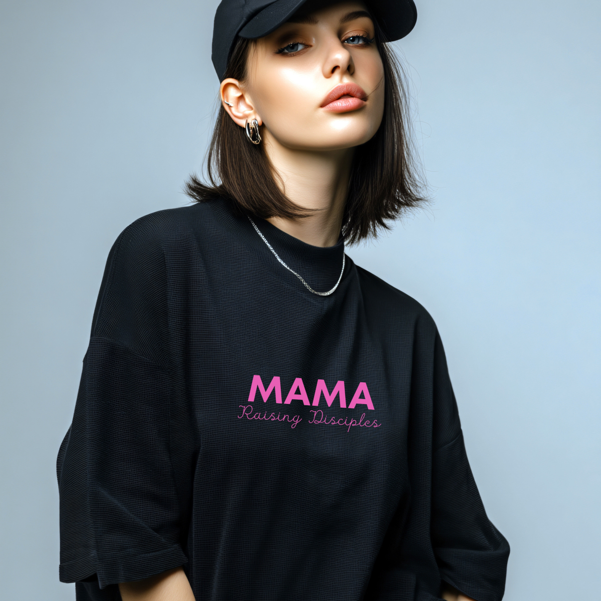 Mama Raising Disciples Oversized Tee | Christian Mom Shirt.