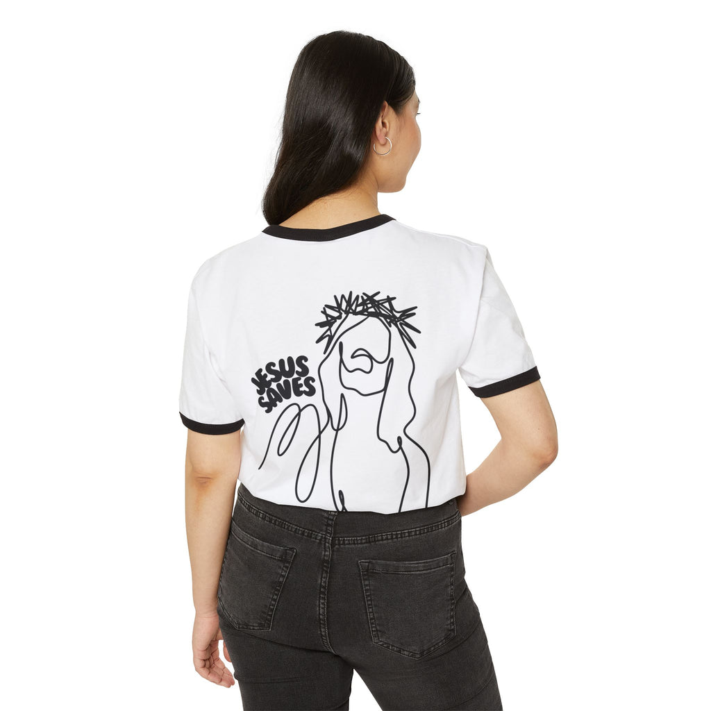 Jesus Saves| Unisex Vintage Ringer T-Shirt.