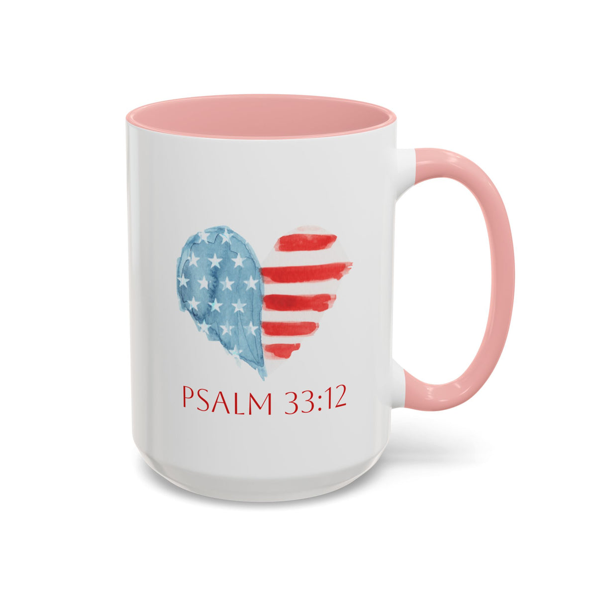 American Patriotic Heart Mug | Faithful Morning Beverage | Accent Mug | 15 oz