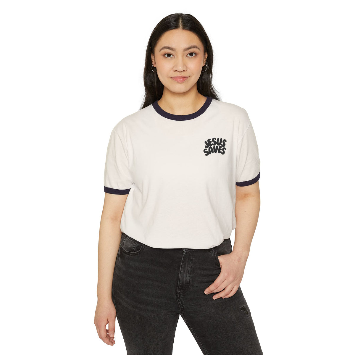 Jesus Saves| Unisex Vintage Ringer T-Shirt.