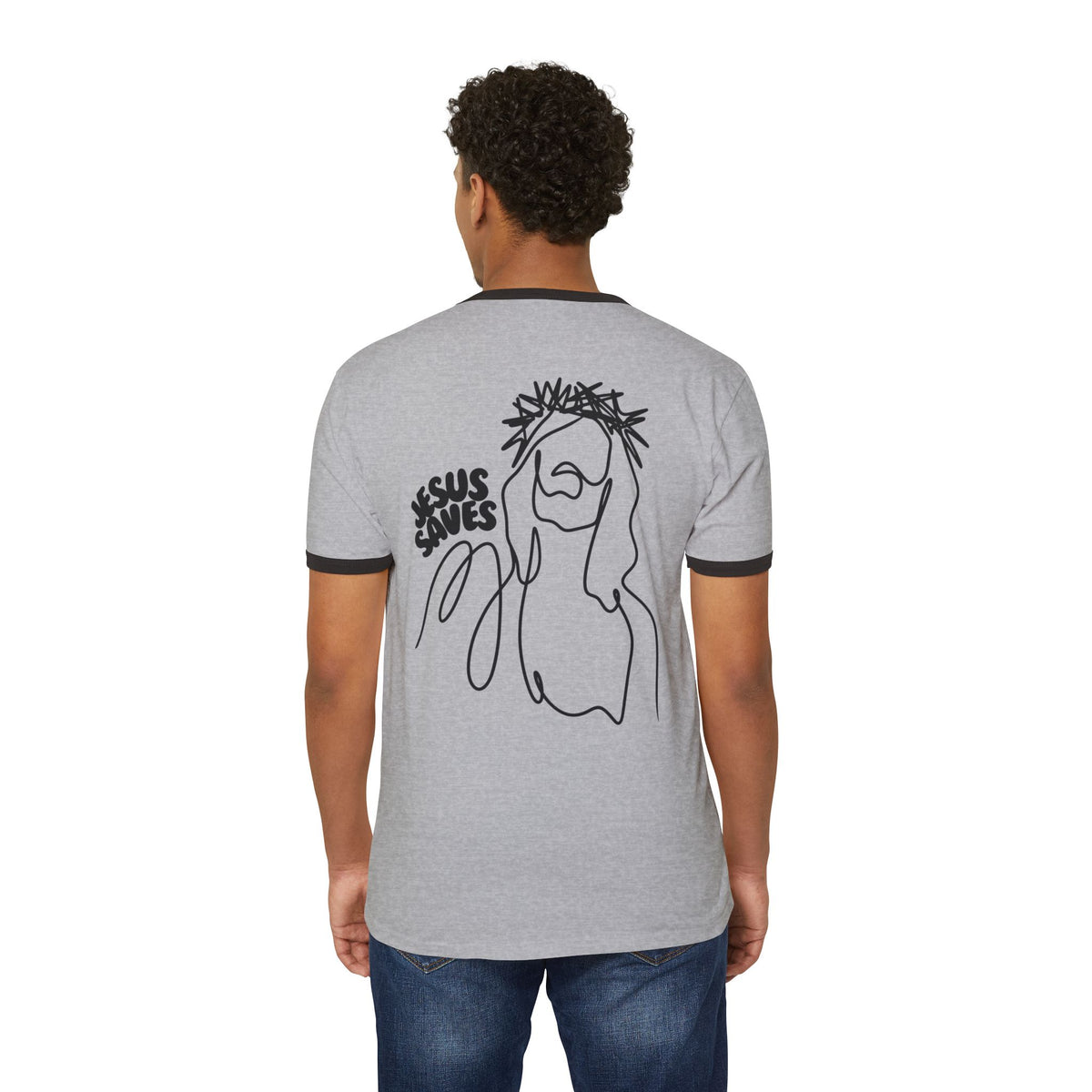 Jesus Saves| Unisex Vintage Ringer T-Shirt.