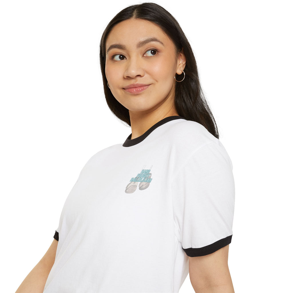 Hard Fought Hallelujah | Vintage Ringer T-Shirt | Teal Font Unisex.