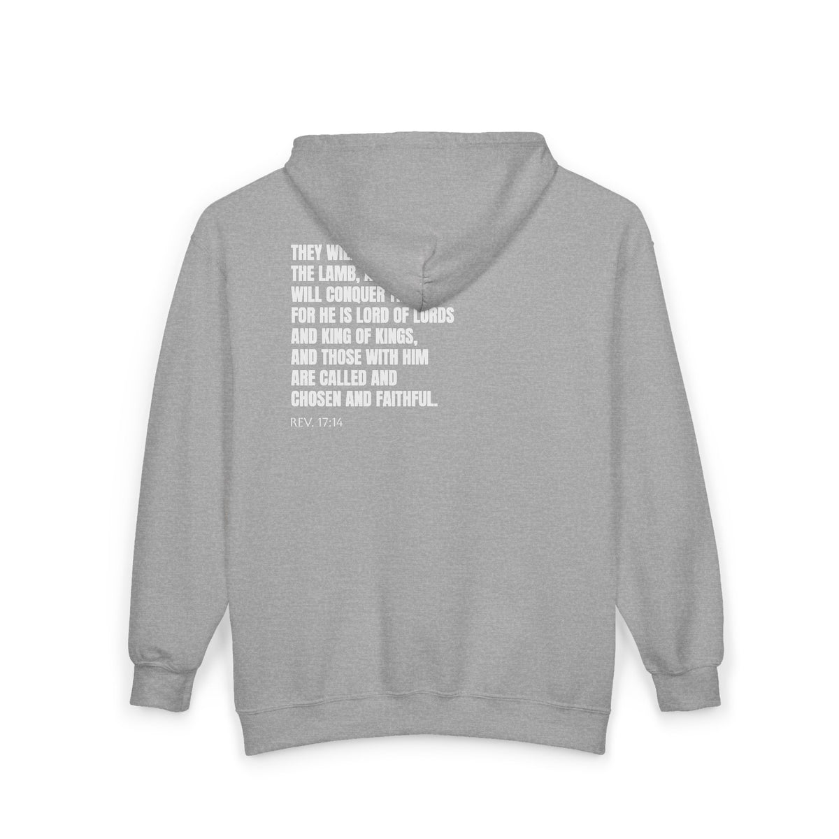 Jesus Is King | Christian Zip Up Hoodie with Bible Verse on Back.