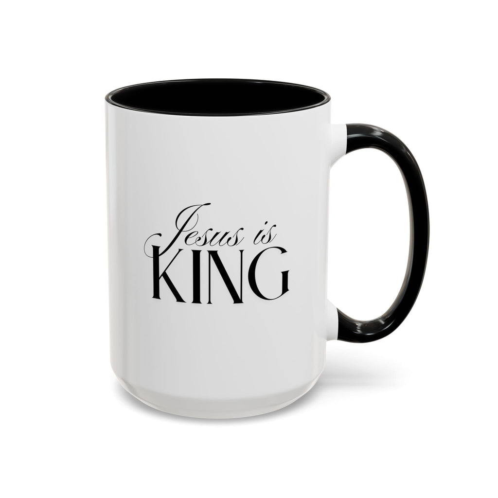 Jesus Is King | Accent Mug | Faithful Morning Beverage, 15 oz.