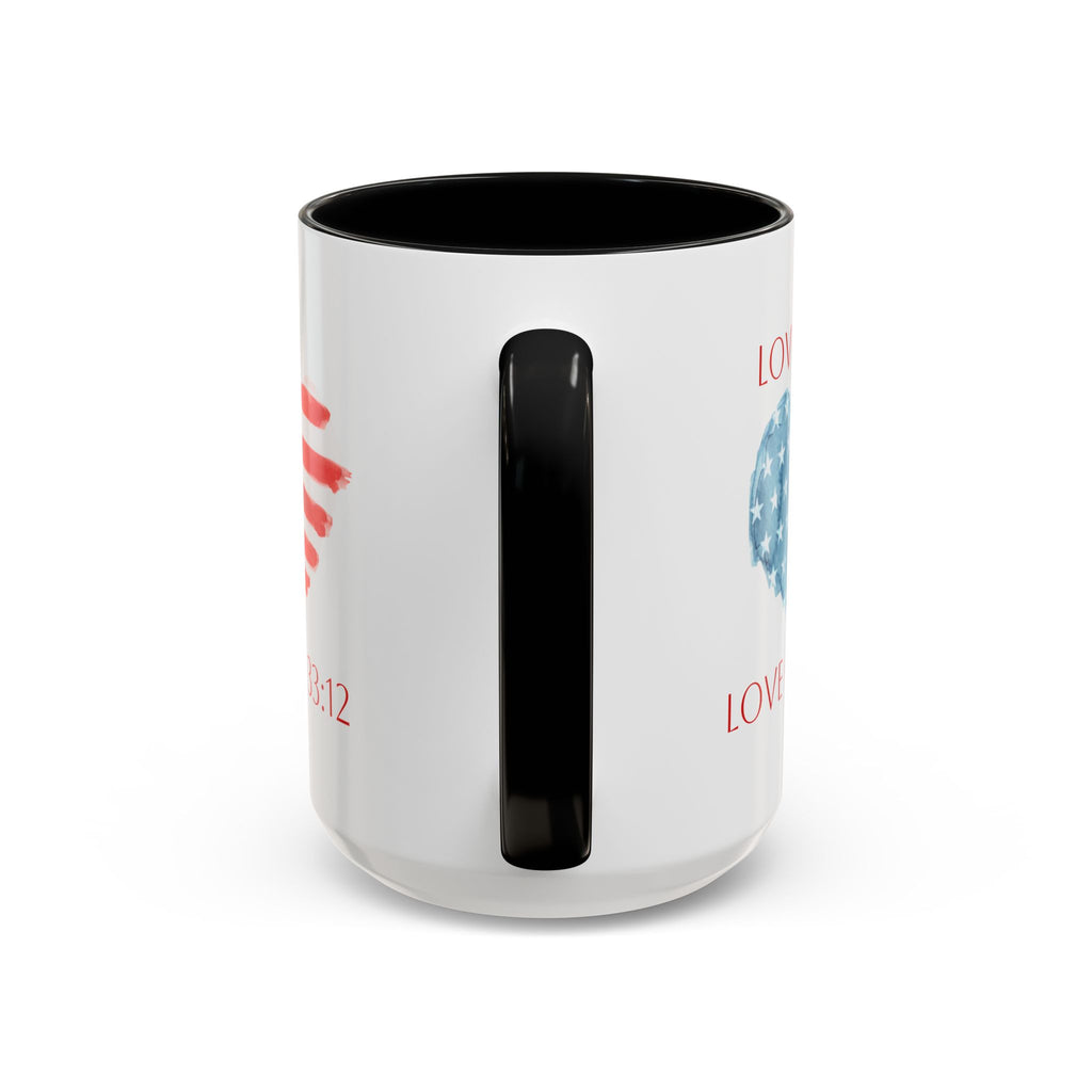 American Patriotic Heart Mug | Faithful Morning Beverage | Accent Mug | 15 oz