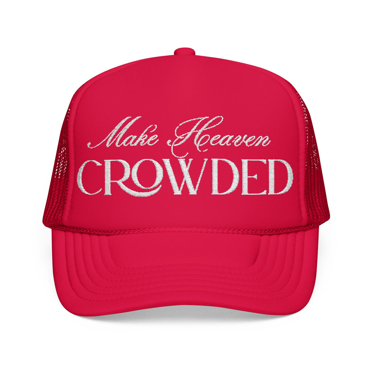 Make Heaven Crowded Embroidered Trucker Hat | Faith Cap.