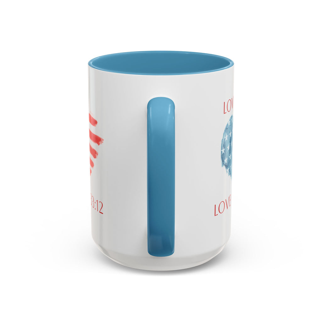 American Patriotic Heart Mug | Faithful Morning Beverage | Accent Mug | 15 oz
