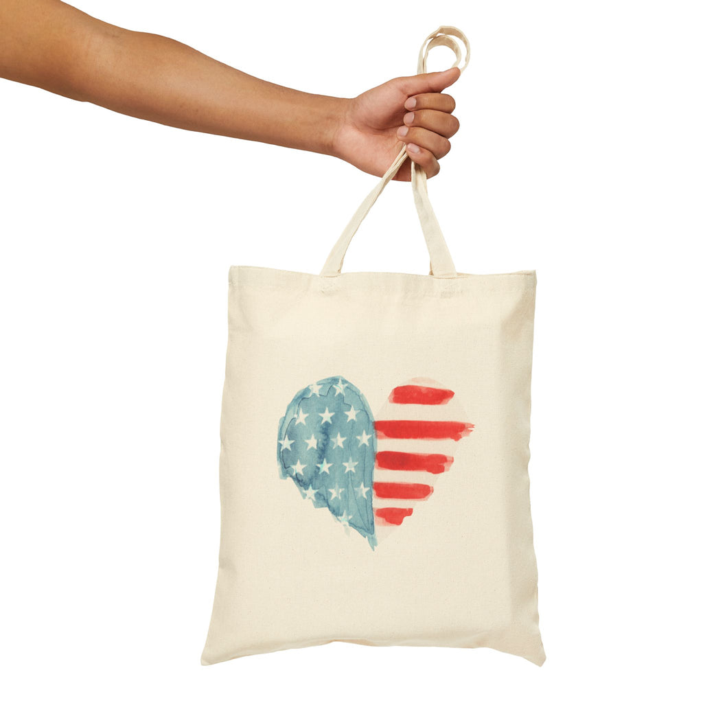 American Patriotic Heart | Tote Bag, Eco-Friendly Shopping Bag.